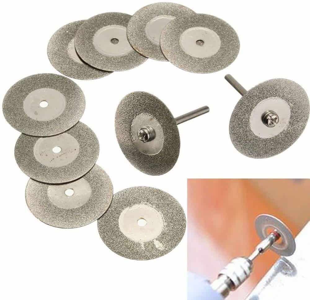 Details about   10Pcs 18mm Diamond Cutting Off Wheel Disc 2x Mandrel Arbor Shank For Rotary Tool 