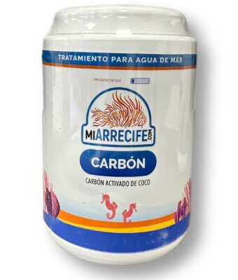 CARBÓN ACTIVADO DE COCO Para la absorción de toxinas y otras moléculas no deseadas. Calidad asegurada por Mi Arrecife.